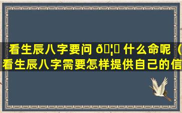 看生辰八字要问 🦈 什么命呢（看生辰八字需要怎样提供自己的信息）